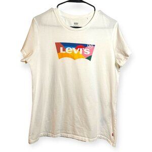 Levi’s Women’s Graphic Batwing Logo T-Shirt – White, Size L